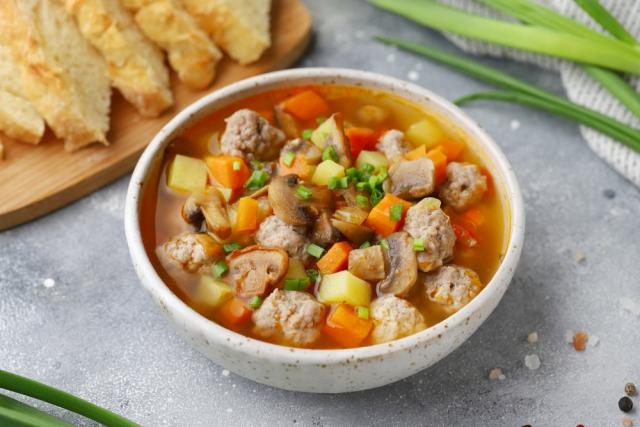 Супы с грибами и фрикадельками Суп с фрикадельками и грибами пошаговый рецепт